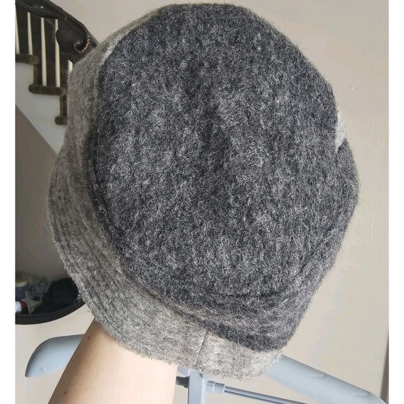 SOPRATTUTTO CAPPELLI Italy Vintage 100% Wool Felt Cloche Womens Bucket Hat Gray main image 5